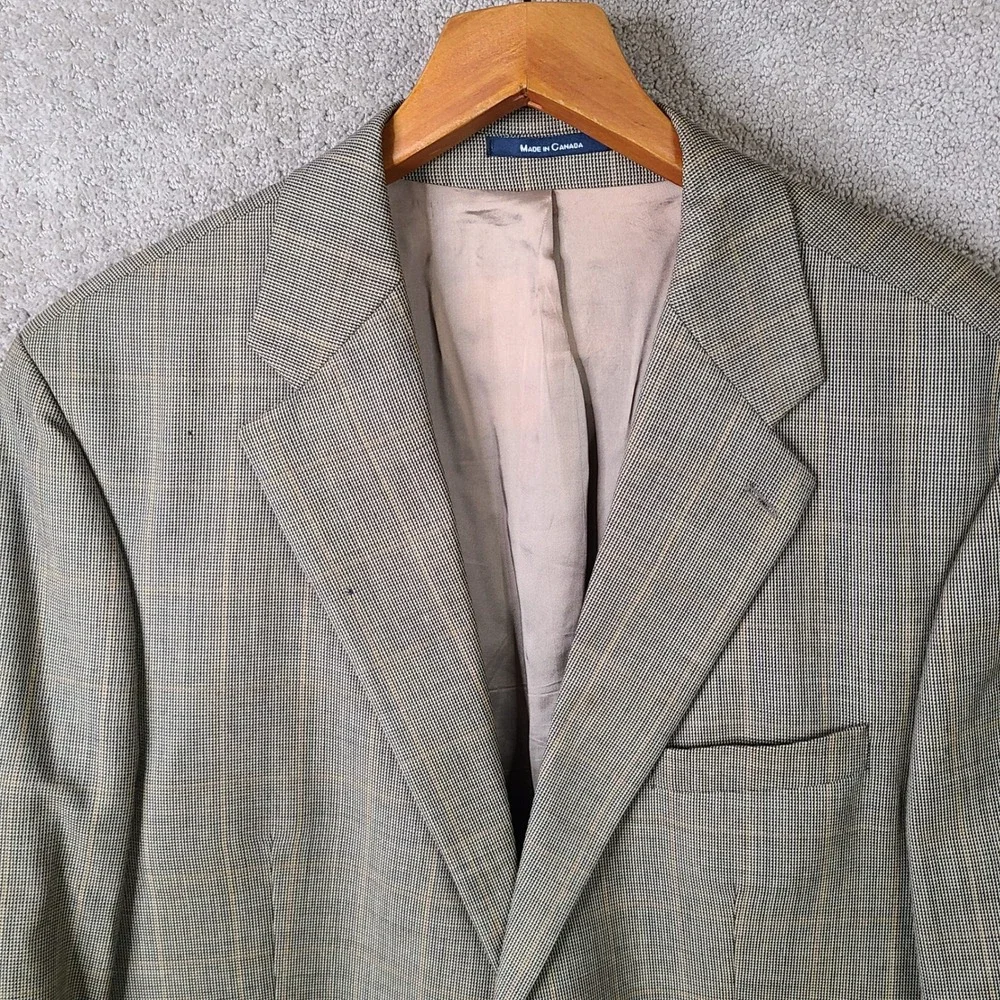 Vintage Chaps‎ Ralph Lauren Jacket Mens 44T Brown Plaid Blazer 2 Button Wool